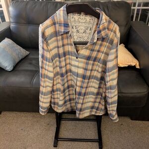 Plaid Button Down Shirt for Women